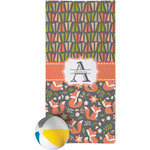 Fox Trail Floral Beach Towel (Personalized)