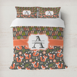 Fox Trail Floral Duvet Cover (Personalized)