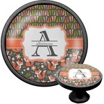 Fox Trail Floral Cabinet Knob (Black) (Personalized)