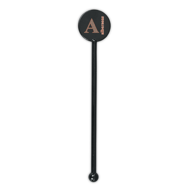 Fox Trail Floral Black Plastic 5.5" Stir Stick - Round - Single Stick