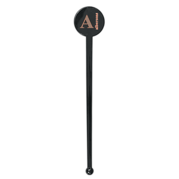 Fox Trail Floral Black Plastic 7" Stir Stick - Round - Single Stick