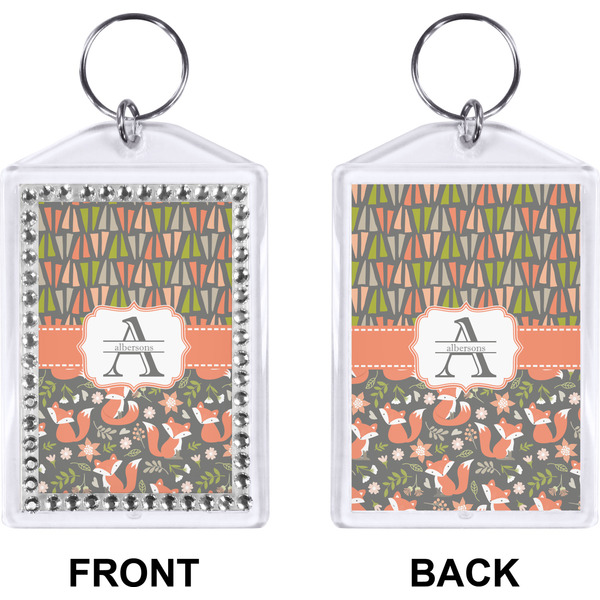 Fox Trail Floral Bling Keychain (Front + Back)