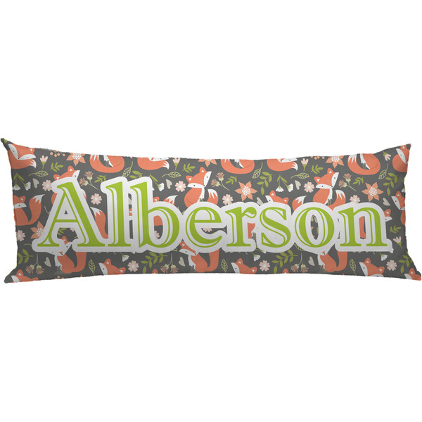 Custom Fox Trail Floral Body Pillow Case (Personalized)