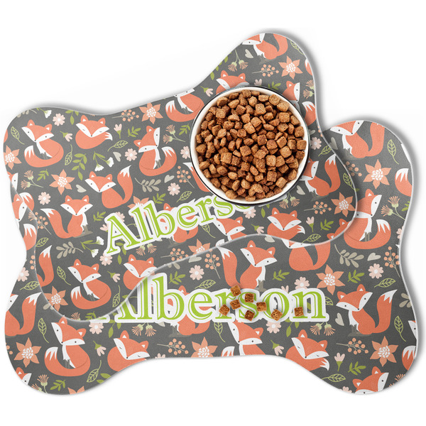 Fox Trail Floral Bone Shaped Dog Mats - MAIN