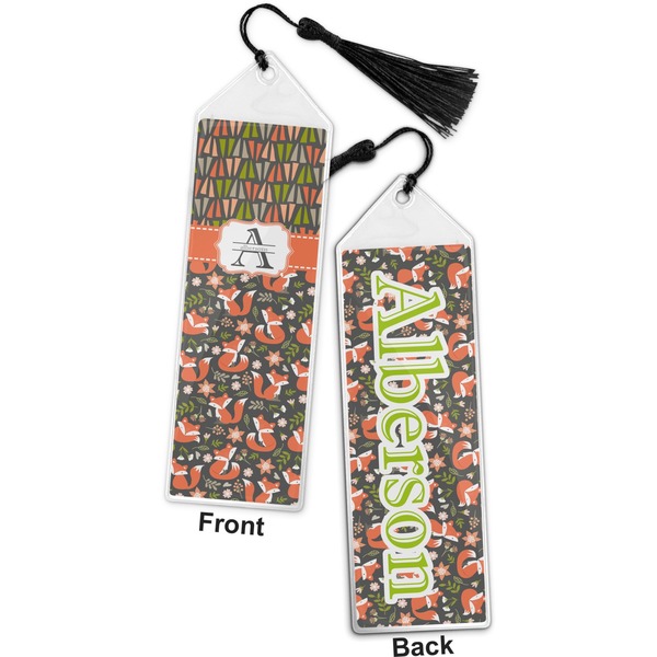 Fox Trail Floral Bookmark with tassel - Front and Back