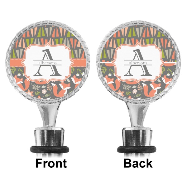 Fox Trail Floral Bottle Stopper - Front and Back