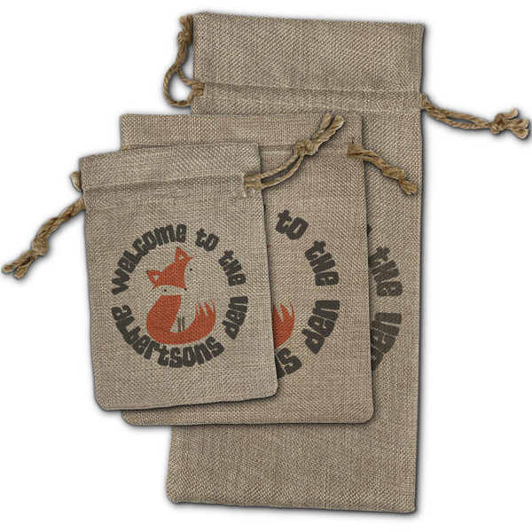 Fox Trail Floral Burlap Gift Bags - (PARENT MAIN) All Three