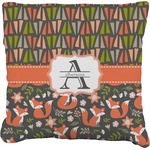 Fox Trail Floral Faux-Linen Throw Pillow 20" (Personalized)