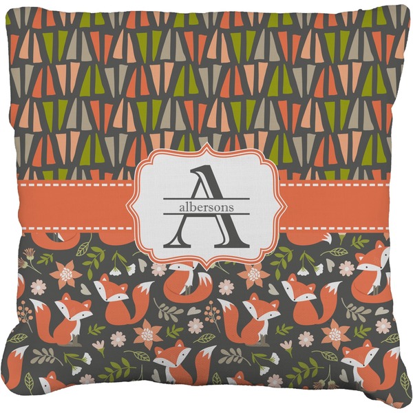 Custom Fox Trail Floral Faux-Linen Throw Pillow 26" (Personalized)