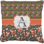 Fox Trail Floral Faux-Linen Throw Pillow (Personalized)