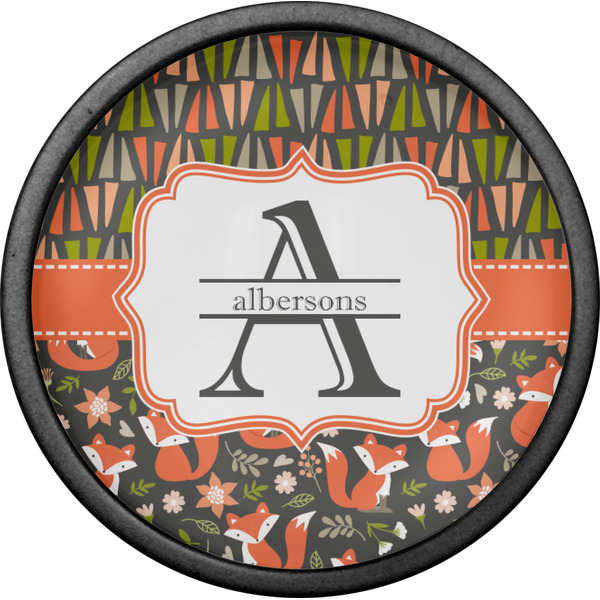 Fox Trail Floral Cabinet Knob - Black - Front