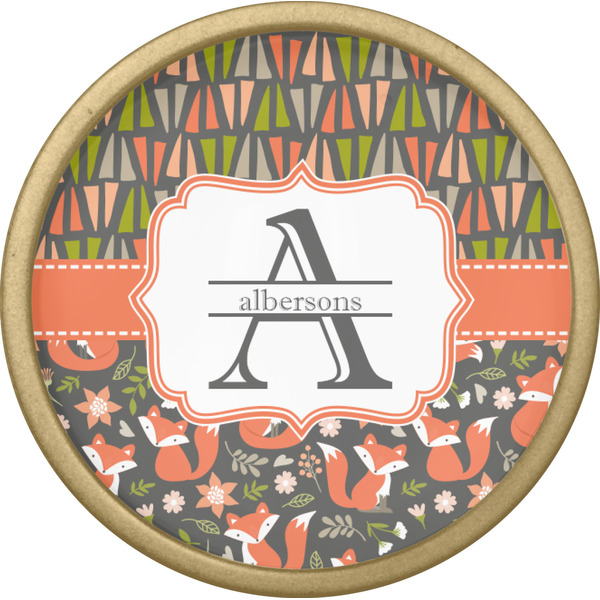 Fox Trail Floral Cabinet Knob - Gold - Front