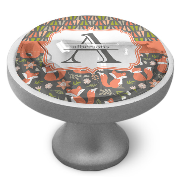 Fox Trail Floral Cabinet Knob - Nickel - Side
