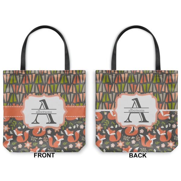 Fox Trail Floral Canvas Tote - Front and Back