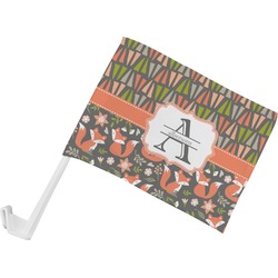 Fox Trail Floral Car Flag - Small w/ Name and Initial