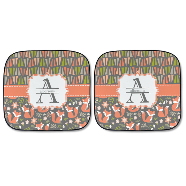 Fox Trail Floral Car Sun Shades - FRONT