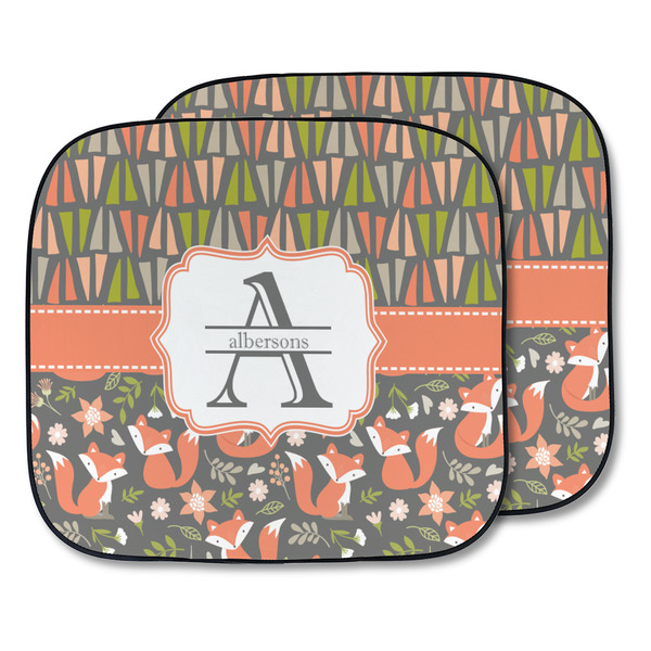 Custom Fox Trail Floral Car Sun Shade - Two Piece (Personalized)