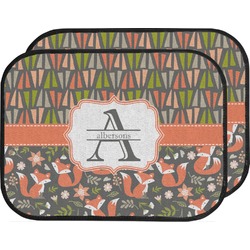 Fox Trail Floral Car Floor Mats (Back Seat) (Personalized)