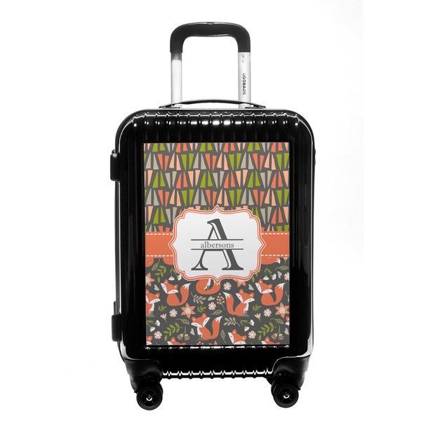 Custom Fox Trail Floral Carry On Hard Shell Suitcase (Personalized)