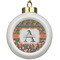 Fox Trail Floral Ceramic Ball Ornament (Personalized)