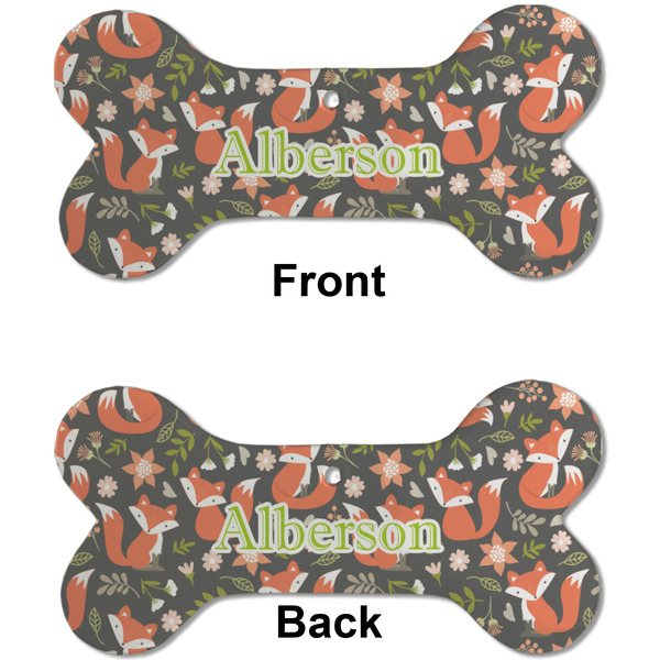 Fox Trail Floral Ceramic Flat Ornament - Bone Front & Back (APPROVAL)