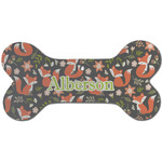 Fox Trail Floral Ceramic Dog Ornament - Front w/ Name and Initial