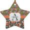 Fox Trail Floral Star Ceramic Ornament w/ Name and Initial