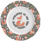 Fox Trail Floral Ceramic Plate w/Rim