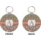 Fox Trail Floral Circle Keychain (Front + Back)