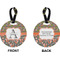 Fox Trail Floral Circle Luggage Tag (Front + Back)
