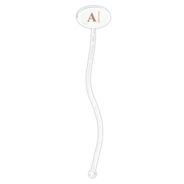Fox Trail Floral Clear Plastic 7" Stir Stick - Oval - Single Stick
