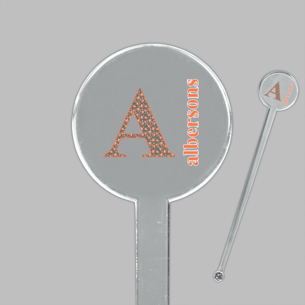 Fox Trail Floral Clear Plastic 7" Stir Stick - Round - Closeup