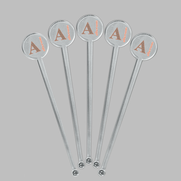 Fox Trail Floral Clear Plastic 7" Stir Stick - Round - Fan View