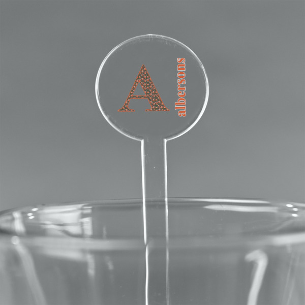 Custom Fox Trail Floral 5.5" Round Plastic Stir Sticks - Clear (Personalized)