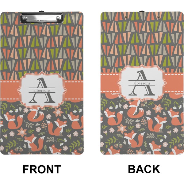 Fox Trail Floral Clipboard (Legal) (Front + Back)