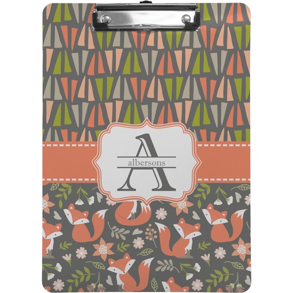 Custom Fox Trail Floral Clipboard (Letter Size) (Personalized)