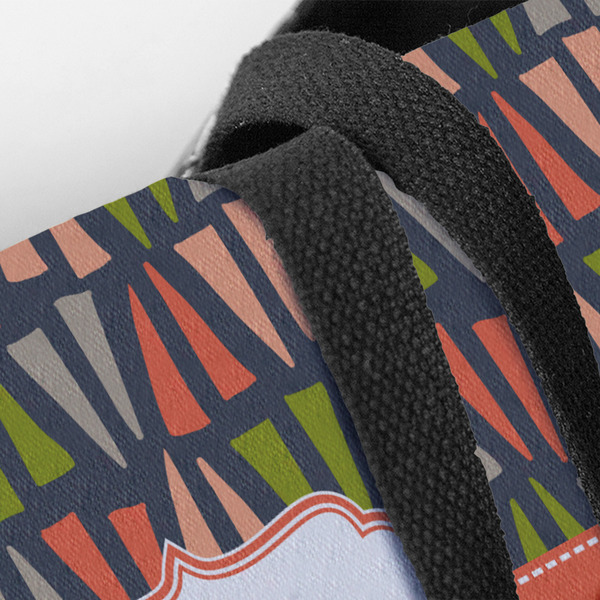 Fox Trail Floral Closeup of Tote w/Black Handles