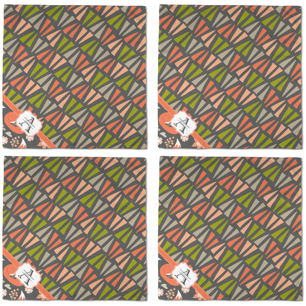 Fox Trail Floral Cloth Napkins - Personalized Dinner (APPROVAL) Set of 4
