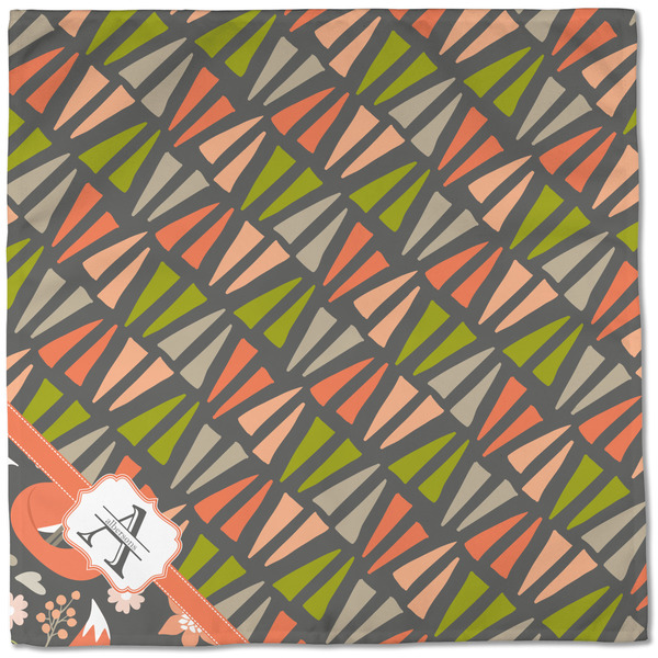 Fox Trail Floral Cloth Napkins - Personalized Dinner (Full Open)