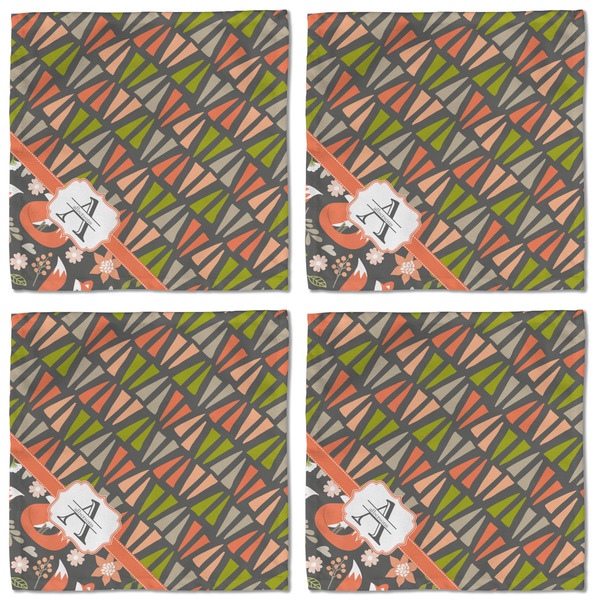 Fox Trail Floral Cloth Napkins - Personalized Lunch (APPROVAL) Set of 4
