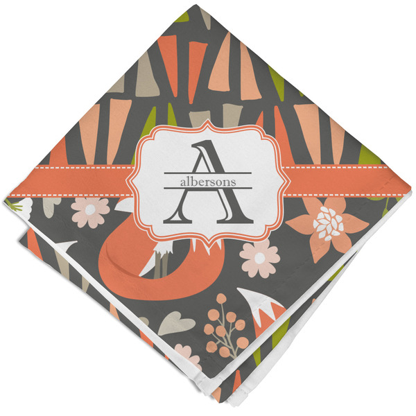 Custom Fox Trail Floral Cloth Napkin w/ Name and Initial