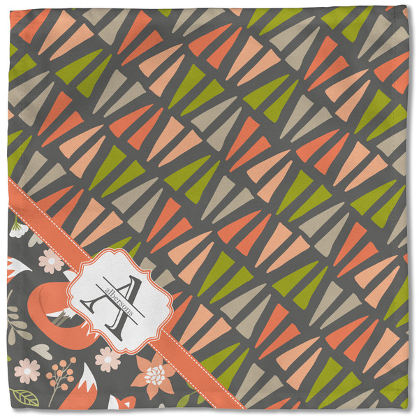 Fox Trail Floral Cloth Napkins - Personalized Lunch (Single Full Open)