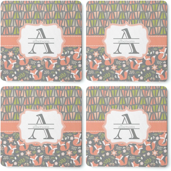 Fox Trail Floral Coaster Rubber Back - Apvl