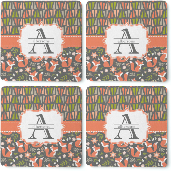 Fox Trail Floral Coaster Rubber Back - Apvl