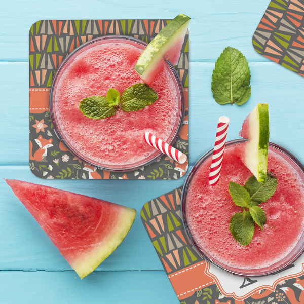 Fox Trail Floral Coaster Set - LIFESTYLE