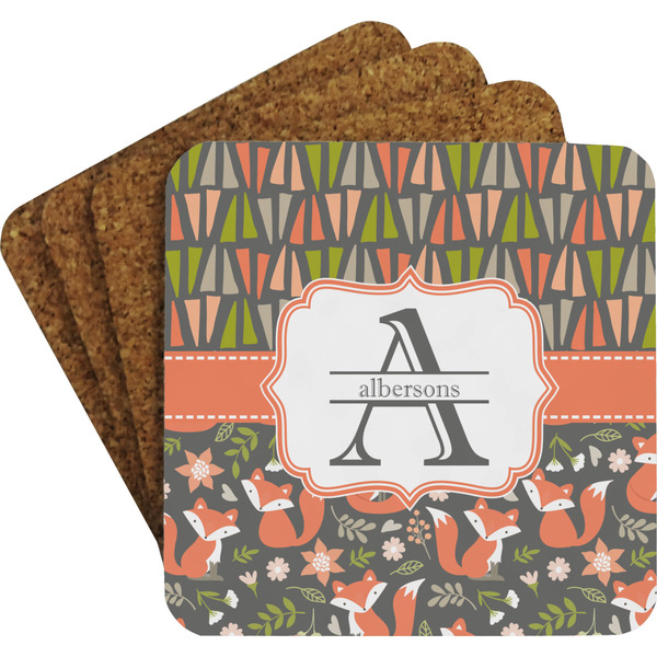 Fox Trail Floral Coaster Set (Personalized)