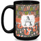 Fox Trail Floral 15 Oz Coffee Mug - Black (Personalized)