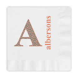 Fox Trail Floral Embossed Decorative Napkins (Personalized)