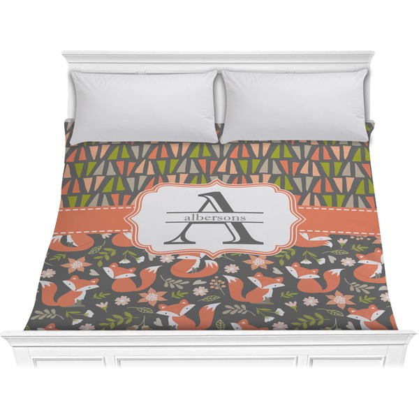 Custom Fox Trail Floral Comforter - King (Personalized)