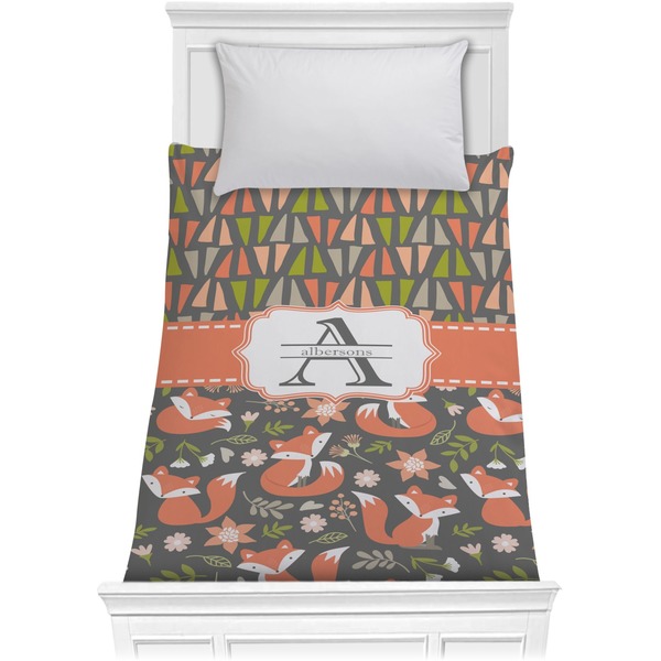 Custom Fox Trail Floral Comforter - Twin (Personalized)